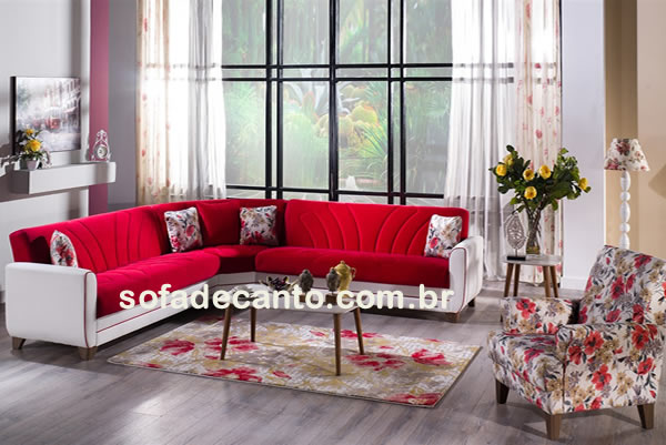 bonito sofá vermelho