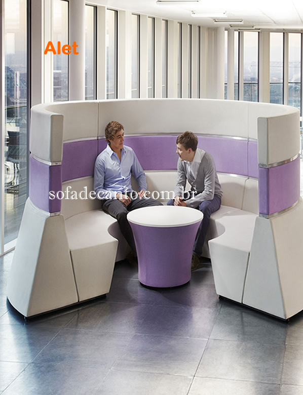Sofá curvado com encosto alto e acústico Sofá encosto alto - Solução e Privacidade